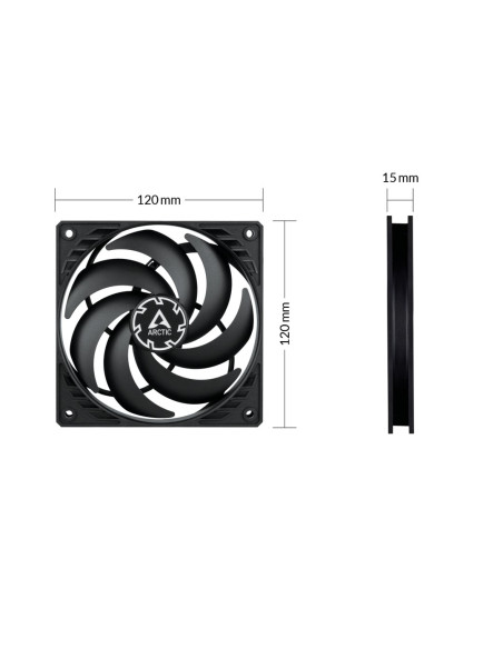 Arctic P12 Slim Pwm Pst Obudowa Komputera Wentylator 12 Cm Czarny 3 Szt.
