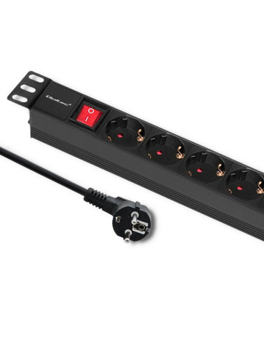 Listwa Zasilająca Qoltec Do Szafy Rack 1U 8 Gniazd Schuko (2M) Czarna