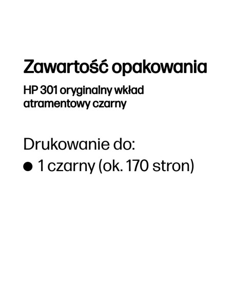 Hp 301 Oryginalny Wkład Atramentowy Czarny