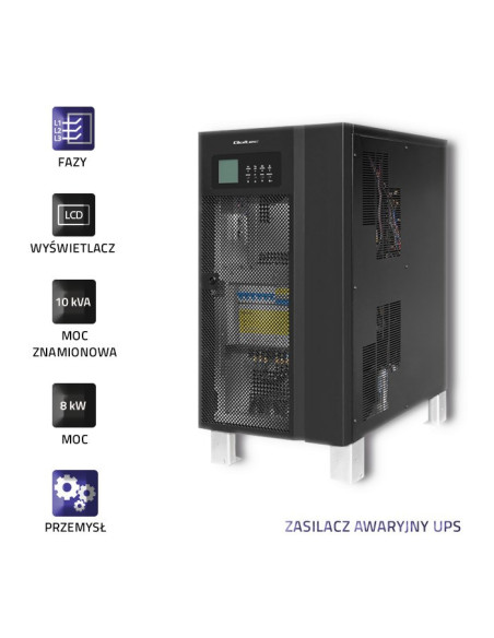 Qoltec Zasilacz Awaryjny Ups 3-Fazowy | 10Kva | 8Kw | Lcd