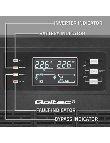 Qoltec Zasilacz Awaryjny Ups 10Kva | 10000W | Power Factor 1.0 | Lcd | Epo | Usb | On-Line