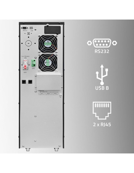 Qoltec Zasilacz Awaryjny Ups 6Kva | 6000W | Power Factor 1.0 | Lcd | Epo | Usb | On-Line