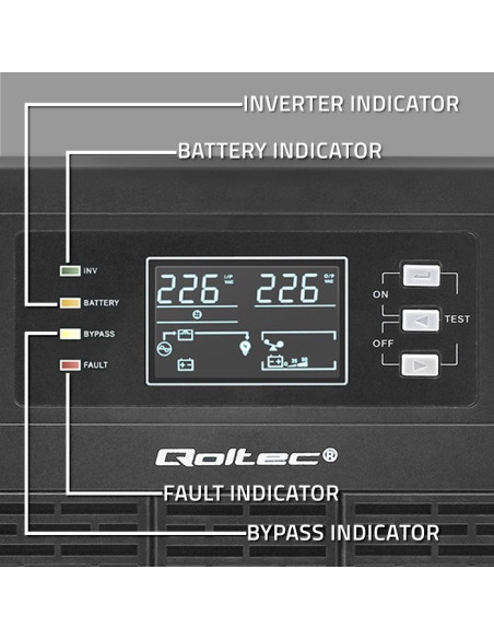 Qoltec Zasilacz Awaryjny Ups 6Kva | 6000W | Power Factor 1.0 | Lcd | Epo | Usb | On-Line