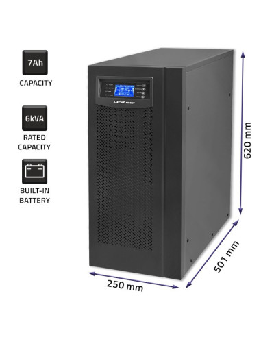 Qoltec Zasilacz Awaryjny Ups On-Line | Pure Sine Wave | 6Kva | 4.8Kw | Lcd | Usb