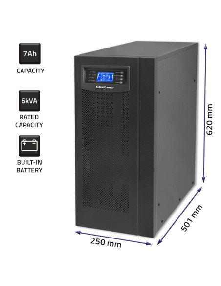Qoltec Zasilacz Awaryjny Ups On-Line | Pure Sine Wave | 6Kva | 4.8Kw | Lcd | Usb