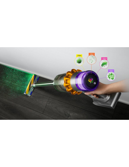 Dyson V15 Detect Fluffy 2-In-1 Stick Vacuum Bateria Suchy Bez Worka Niebieski, Nikiel