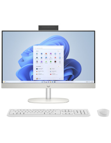 Hp Aio 24-Cr0312Nw Ryzen 5 7520 23.8" Fhd Ips 250Nits Ag 16Gb Ddr5 Ssd512 Radeon 610M Cam720P Kb+Mouse Win11 Shell White 2Y