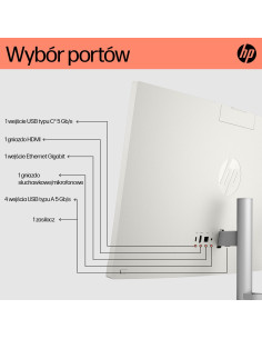 Hp Aio 24-Cr0312Nw Ryzen 5 7520 23.8" Fhd Ips 250Nits Ag 16Gb Ddr5 Ssd512 Radeon 610M Cam720P Kb+Mouse Win11 Shell White 2Y 2