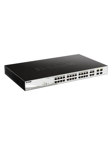 D-Link Dgs-1210-24P Zarządzany L2 Gigabit Ethernet (10/100/1000) Obsługa Poe Czarny
