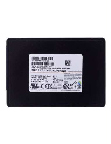 Dysk Ssd Samsung Pm893 3.84Tb Sata 2.5" Mz7L33T8Hblt-00A07 (Dwpd 1)