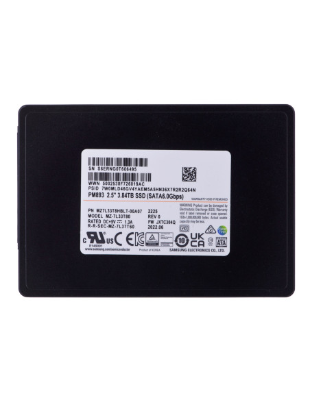 Dysk Ssd Samsung Pm893 3.84Tb Sata 2.5" Mz7L33T8Hblt-00A07 (Dwpd 1)