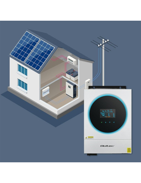 Qoltec Inwerter Solarny Off-Grid 6Kva | 6Kw | 120A | Mppt | Lcd | Wi-Fi | Bms | Sinus