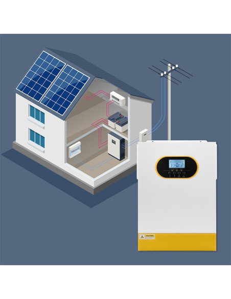 Qoltec Hybrydowy Inwerter Solarny Off-Grid 6.2Kva| 6.2Kw | 120A | Mppt | Lcd | Bms | Sinus