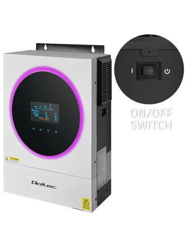 Qoltec Inwerter Solarny Off-Grid 4Kva | 4Kw | 120A | Mppt | Lcd | Wi-Fi | Bms | Sinus