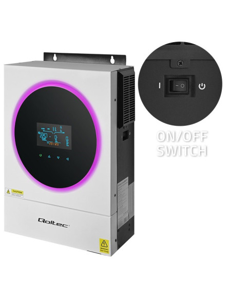 Qoltec Inwerter Solarny Off-Grid 4Kva | 4Kw | 120A | Mppt | Lcd | Wi-Fi | Bms | Sinus