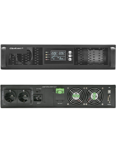 Qoltec Zasilacz Awaryjny Do Rack 3Kva | 3000W | Power Factor 1.0 | Lcd | Epo | Usb | On-Line