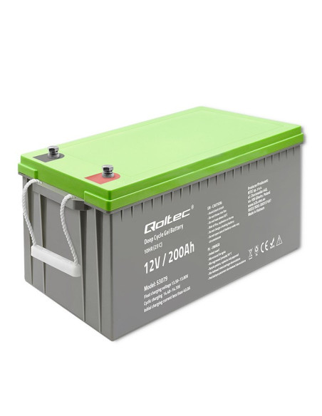 Qoltec Akumulator Żelowy Deep Cycle | 12V | 200Ah