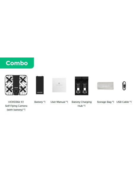 Dron Hoverair X1 - Combo Retail - Black
