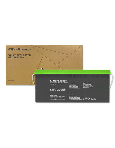Qoltec Akumulator Żelowy 12V | 200Ah | Gel