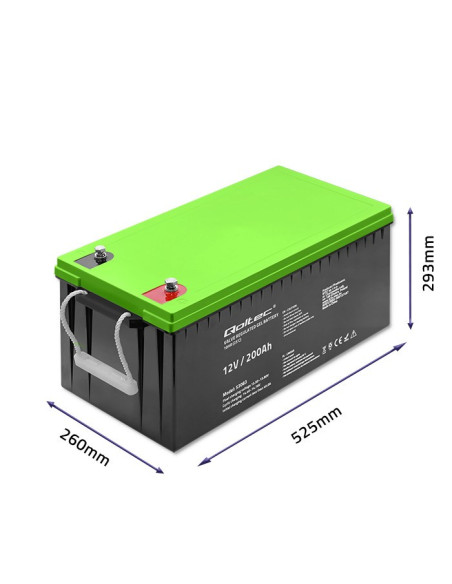 Qoltec Akumulator Żelowy 12V | 200Ah | Gel