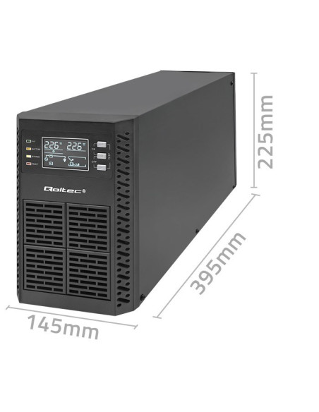 Qoltec Zasilacz Awaryjny Ups 2Kva | 2000W | Power Factor 1.0 | Lcd | Epo | Usb | On-Line