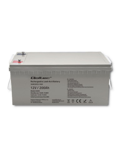 Qoltec Akumulator Agm 12V | 200Ah | Max.3000A