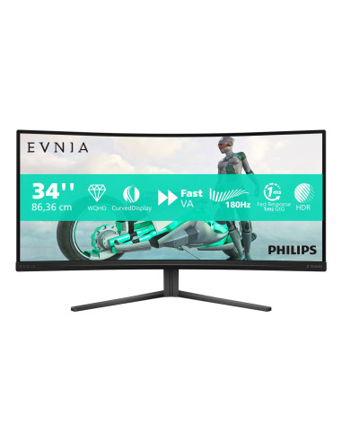 Philips Evnia 34M2C3500L/00 Monitor Komputerowy 86,4 Cm (34") 3440 X 1440 Px Wide Quad Hd Lcd Czarny