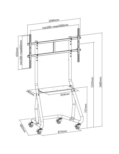 Techly Ica-Tr38 Uchwyt Do Tablic Informacyjnych 2,67 M (105") Czarny