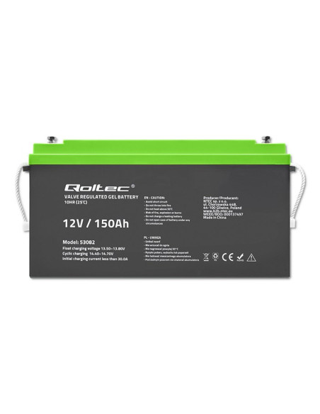 Qoltec Akumulator Żelowy 12V | 150Ah | Gel