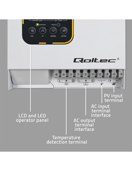 Qoltec Inwerter Przetwornica Solarna Do Grzania Wody Eco Solar Boost | Mppt | Bypass | Lcd | 4Kw