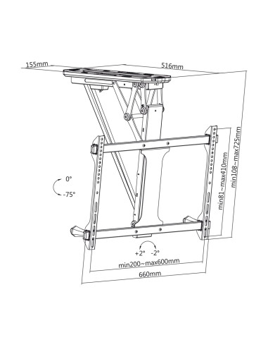 Maclean Uchwyt Do Tv Elektryczny Sufitowy 32"-70" 35Kg Mc-880T