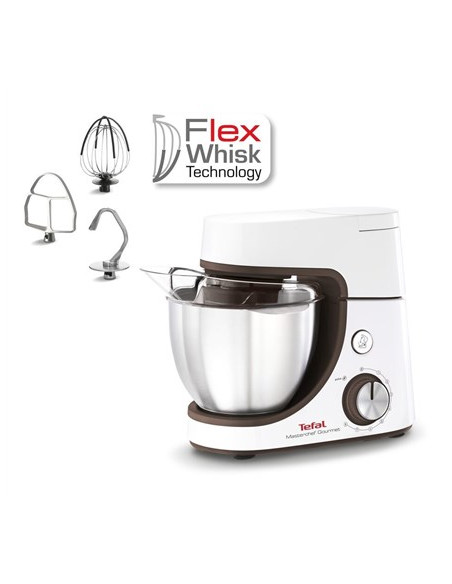 Tefal | Masterchef Robot Kuchenny Dla Smakoszy | Qb51K138 | 1100 W | Liczba Prędkości 8 | Pojemność Miski 4,6 L | Biały
