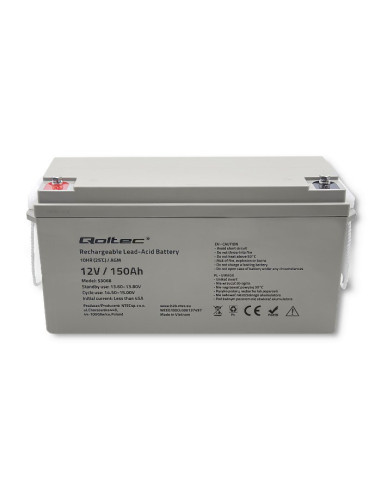 Qoltec Akumulator Agm 12V | 150Ah | Max.2250A