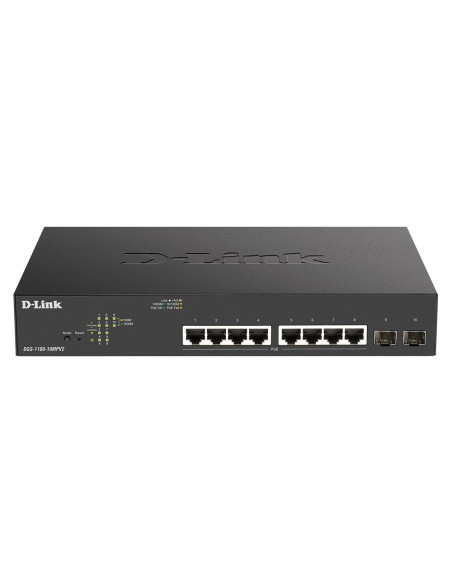 D-Link Dgs-1100-10Mpv2 Zarządzany L2 Gigabit Ethernet (10/100/1000) Obsługa Poe 1U Czarny