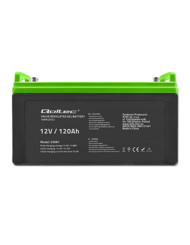 Qoltec Akumulator Żelowy 12V | 120Ah | Gel