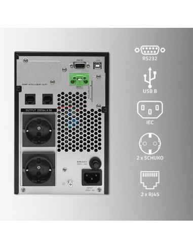 Qoltec Zasilacz Awaryjny Ups 1Kva | 1000W | Power Factor 1.0 | Lcd | Epo | Usb | On-Line