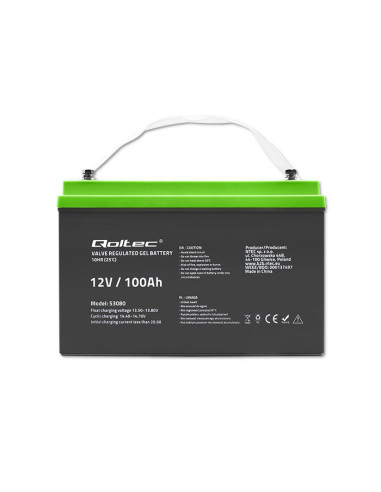 Qoltec Akumulator Żelowy 12V | 100Ah | Gel