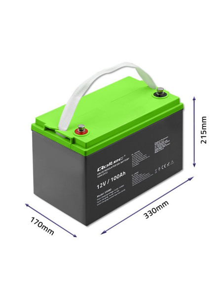 Qoltec Akumulator Żelowy 12V | 100Ah | Gel