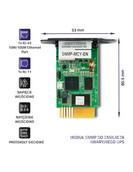 Qoltec Moduł Snmp Do Zasilacza Awaryjnego Ups