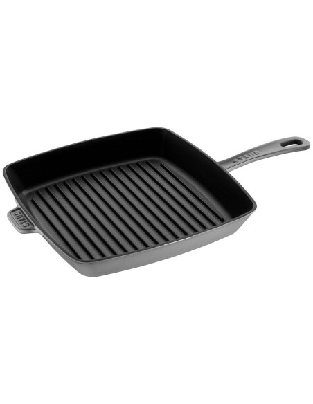 Kwadratowa Patelnia Żeliwna Grillowa Staub 40501-109-0 - Grafitowa 30 Cm