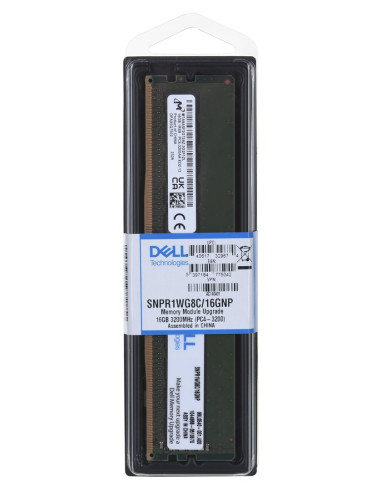Dell 16Gb Ddr4 Udimm 3200Mhz 1Rx8 Ecc Memory Upgrade For Pe T150/T350/R250/R350