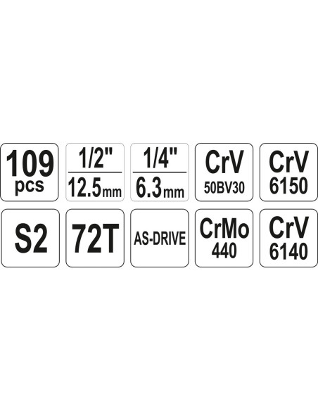Yato Yt-38891 Zestaw Kluczy I Narzędzi- 109 Sztuk