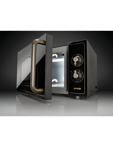Kuchenka Mikrofalowa Gorenje Z Grillem Mo4250Clb Free Standing, 20 L, Grill, Mechanic, 700 W, Black, Defrost Function