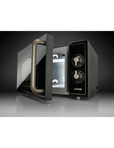 Kuchenka Mikrofalowa Gorenje Z Grillem Mo4250Clb Free Standing, 20 L, Grill, Mechanic, 700 W, Black, Defrost Function