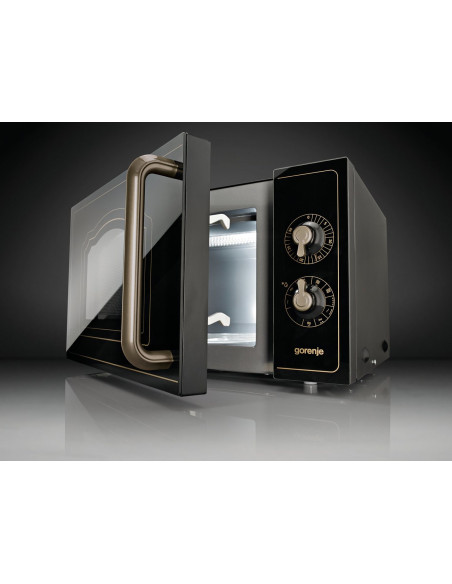 Kuchenka Mikrofalowa Gorenje Z Grillem Mo4250Clb Free Standing, 20 L, Grill, Mechanic, 700 W, Black, Defrost Function