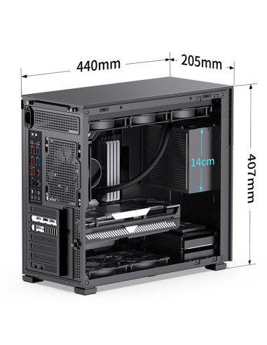 Jonsbo D41 Mesh Screen Atx Tempered Glass - Black