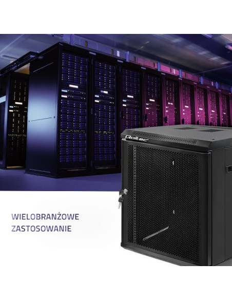 Qoltec Szafy Rack 19" | 12U | 600X635X600 | Perforowane Drzwi