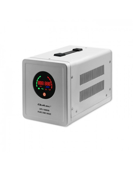 Qoltec Zasilacz Awaryjny Pure Sine Wave Ups | 1000Va | 700W | Szary