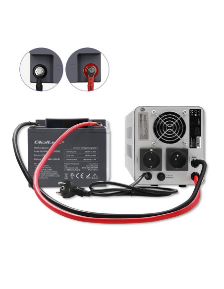 Qoltec Zasilacz Awaryjny Pure Sine Wave Ups | 1000Va | 700W | Szary