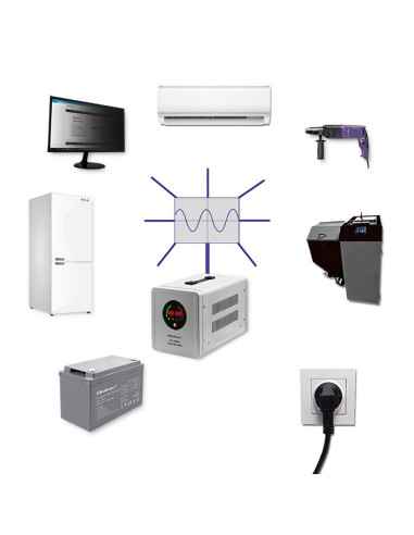 Qoltec Zasilacz Awaryjny Pure Sine Wave Ups | 1000Va | 700W | Szary